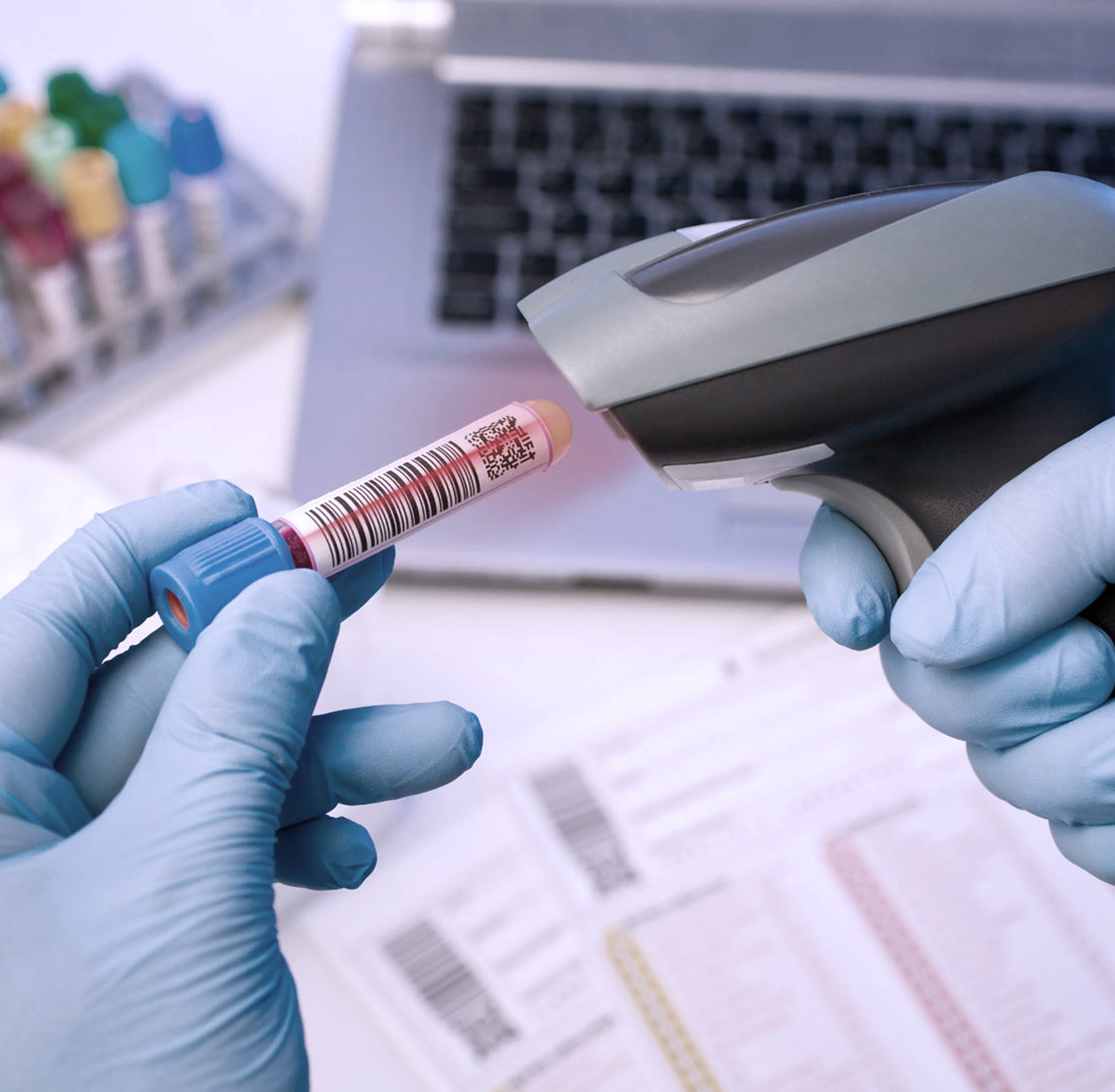 Scanning a test tube