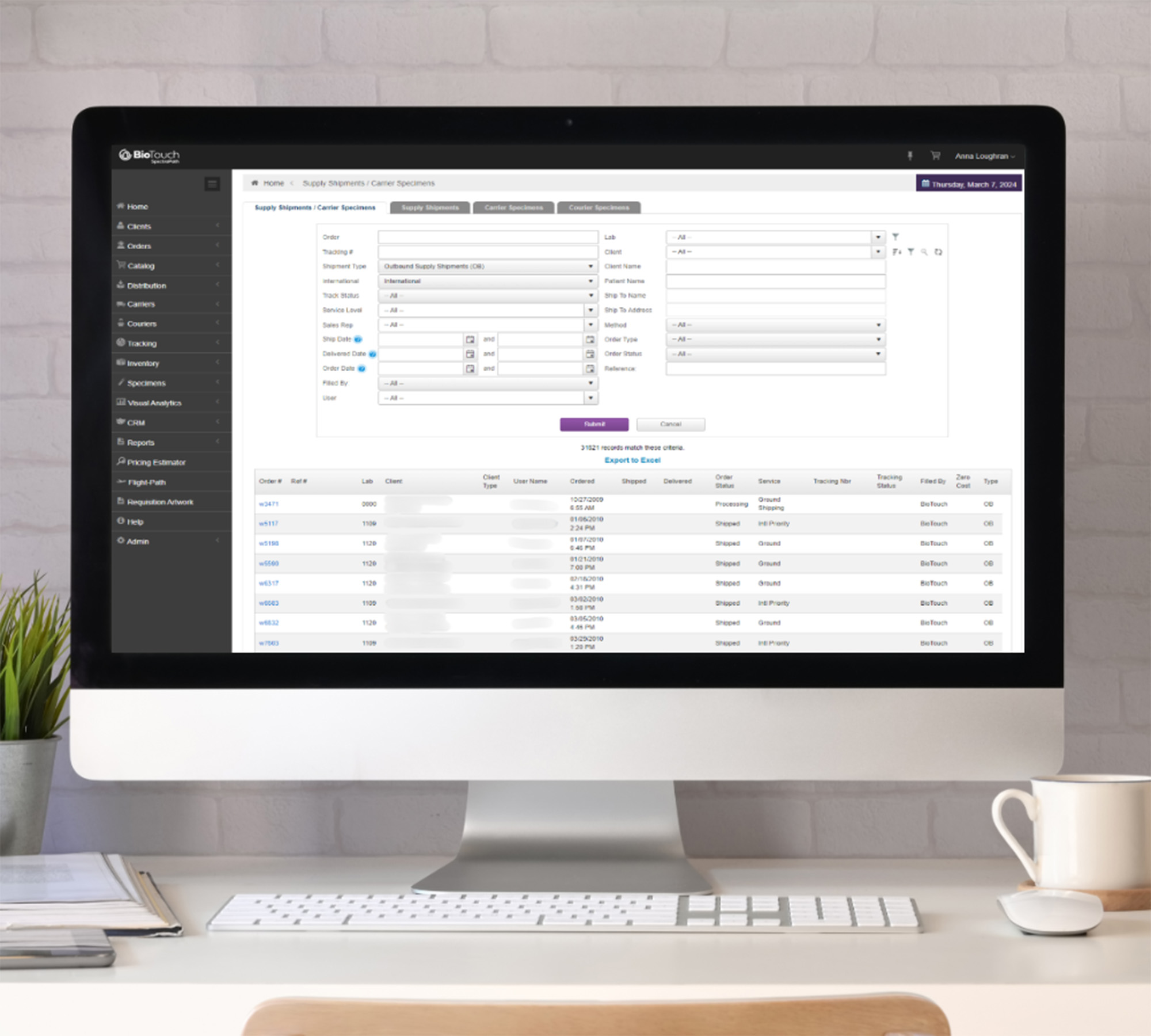 Client Supply Distribution Screen