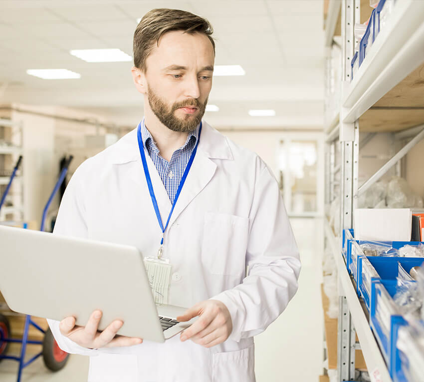 Scientist Looking at Inventory